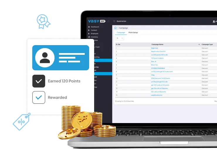 Retail billing software managing customer loyalty points and reward campaigns for better retention