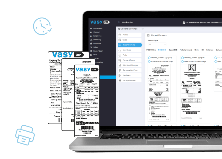Customizable multi-invoice templates in VasyERP billing software