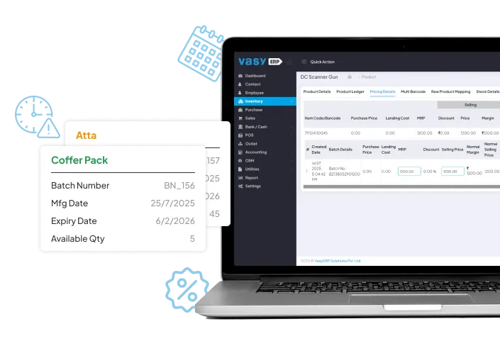 Batch and expiry tracking for warehouse inventory