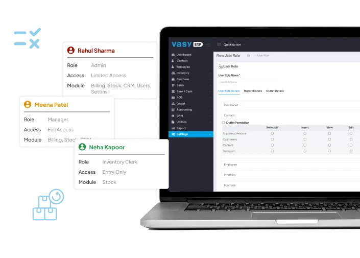 Role-based user access control for warehouse team